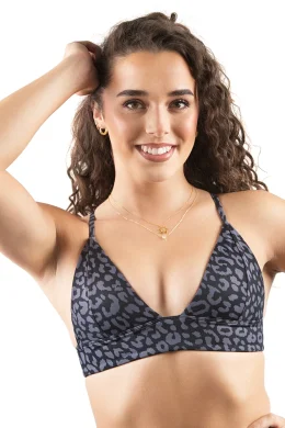 PLAVKOVÝ TOP RIA DELUXE LEOPARD ČERNÝ