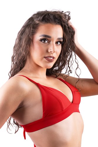 PLAVKOVÝ TOP ARIANA SYTĚ ČERVENÝ - Velikost: M