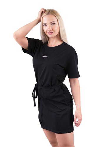 TRIČKOVÉ ŠATY OVERSIZED ČERNÉ - Velikost: L