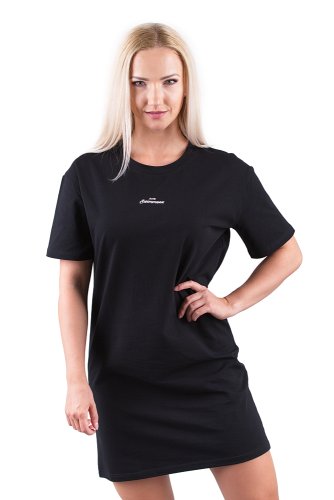 TRIČKOVÉ ŠATY OVERSIZED ČERNÉ - Velikost: L